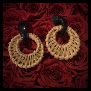 Green summer weave earrings